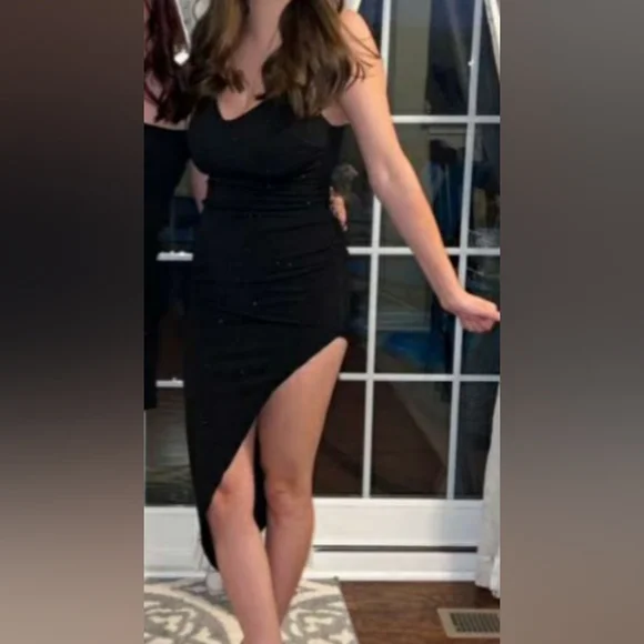 Black, satin, Windsor dress Size Small - Picture 2 of 2